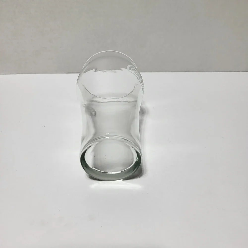 VTG Coca-Cola Clear Glass Tumbler White Script Logo Enjoy Coke Bell Shape 6 Inch